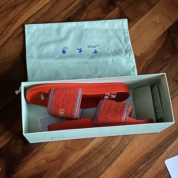 Off-White Towel Embroidery slide sandals, NEW size 40 - Picture 8 of 13